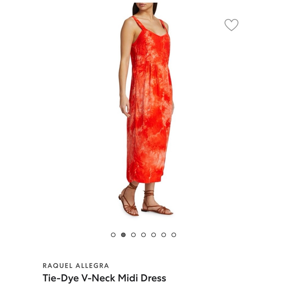 Raquel Allegra Orange Tie-Dye Midi Dress